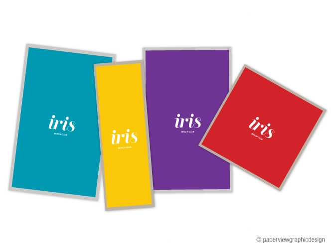iris iris beach iris beach club beach club beach branding identity logo business card Signage paperview graphics