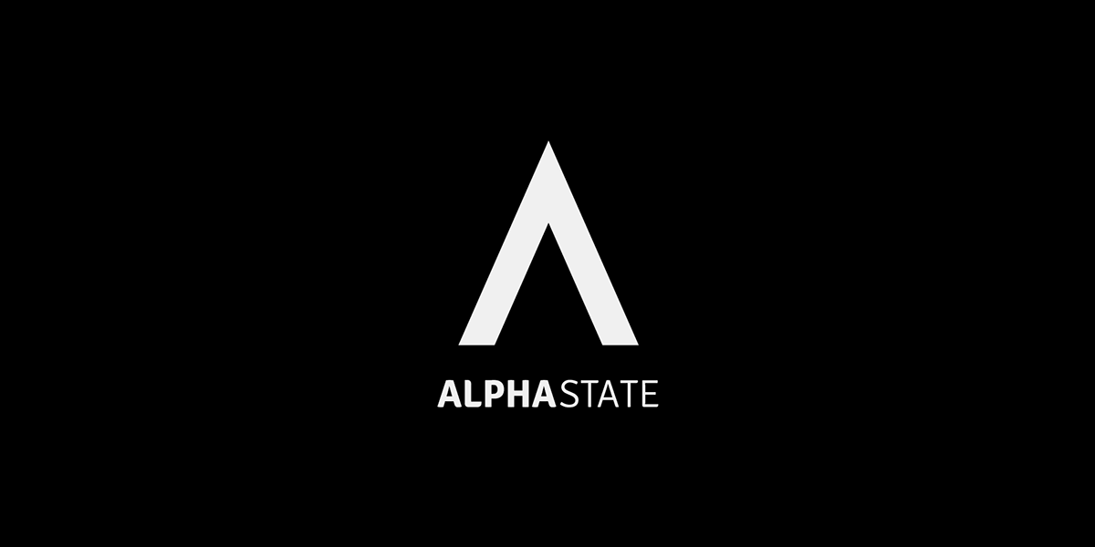 branding  identity logo cover Album Alpha state rock band music