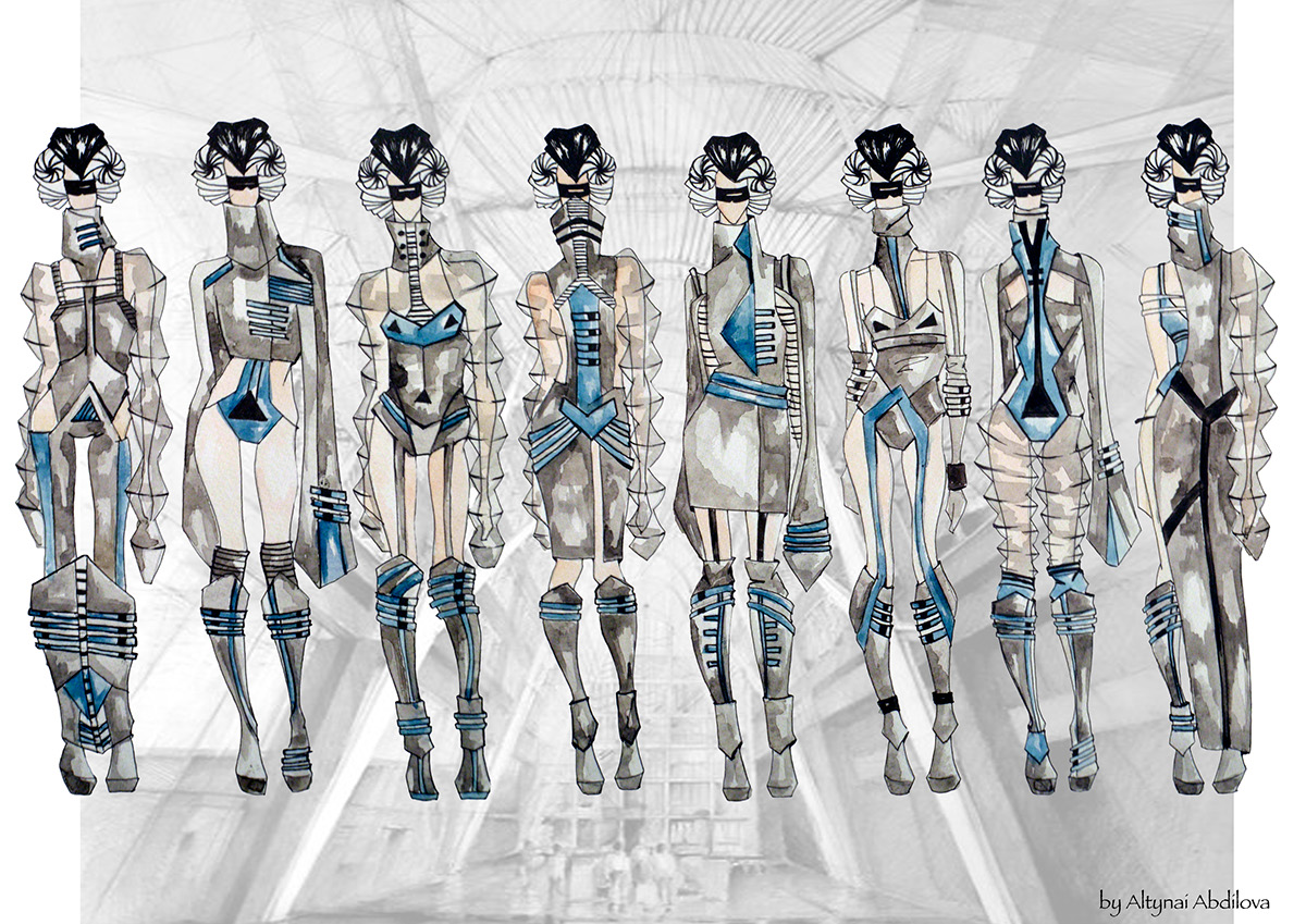 sci-fi fashionillustration graphic futuristic