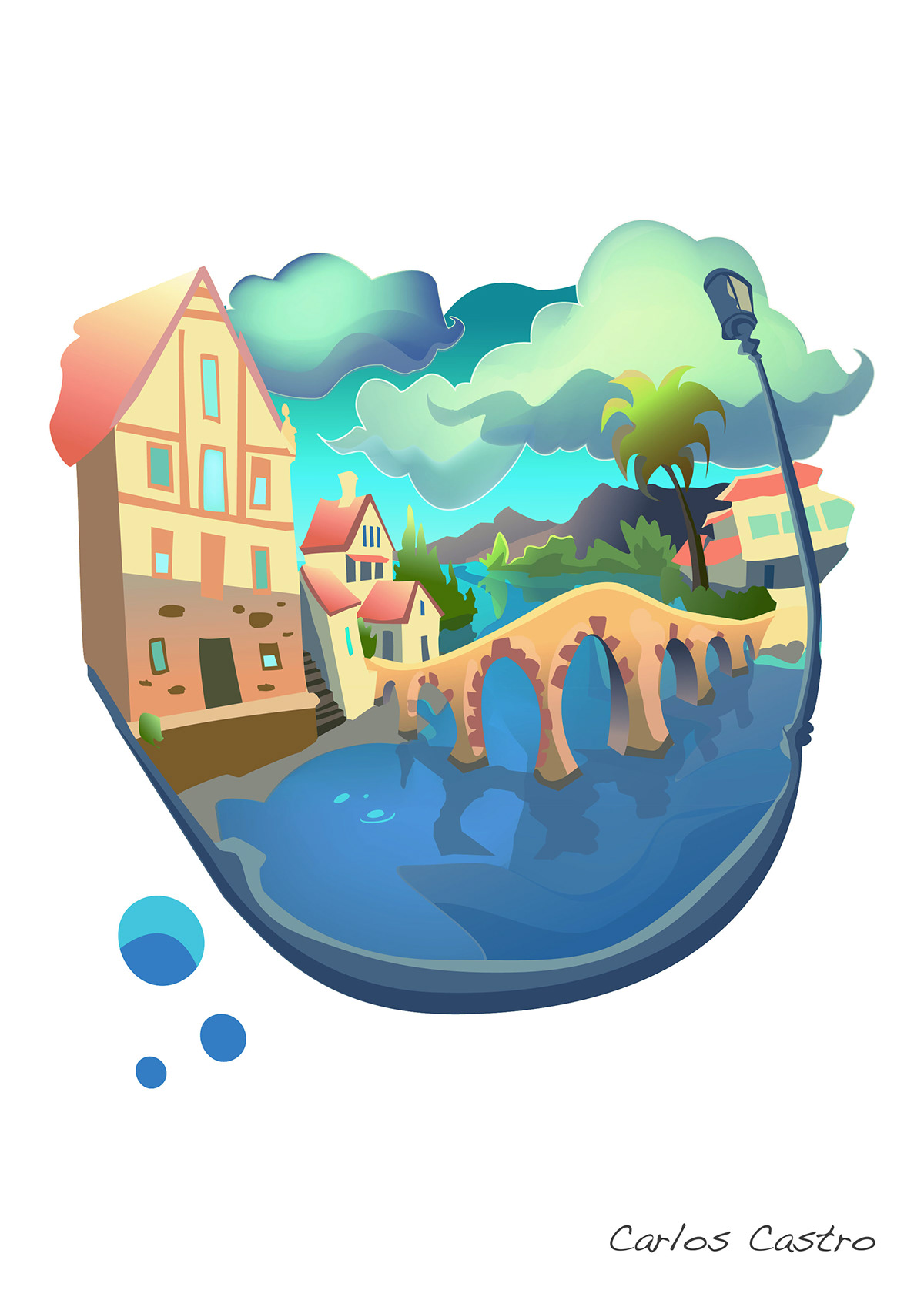 Illustrator  Adobe  adobe illustrator  vector  vectorial  color  backgrounds  fondo  city  town  colourful  cartoon  panorama  nature  drawing