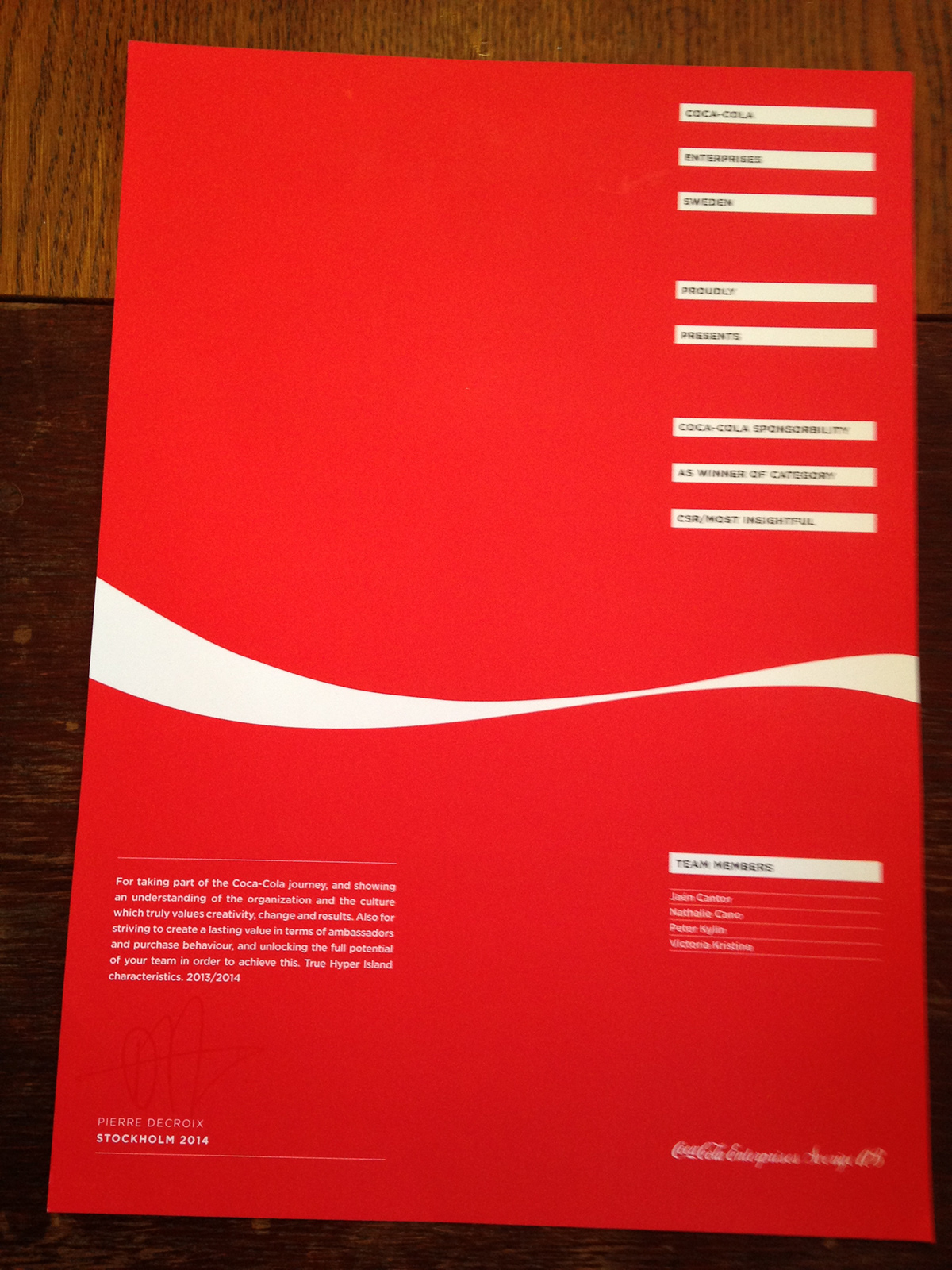 Coca Cola hyperisland hackathon sponsorships responsibility