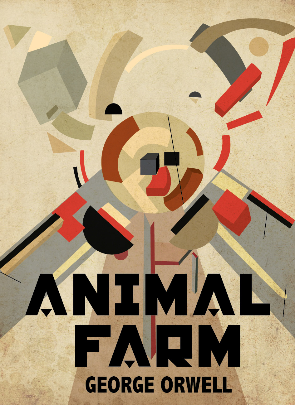 russian constructivism book cover animal farm pig
