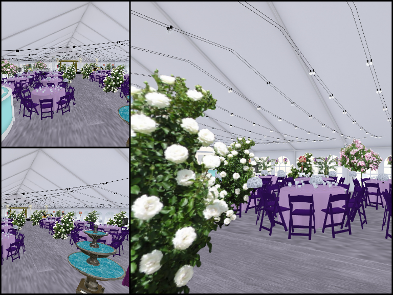 Exterior Decoration 3D Rendering color mauritius Tropical wedding theme reception