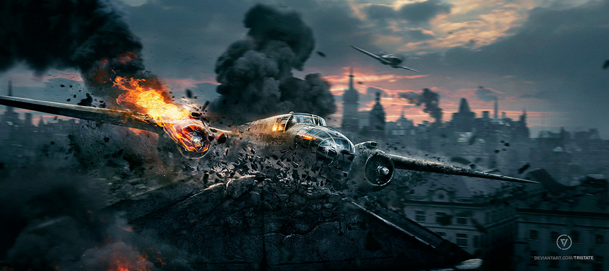 stalingrad War WWII world war game plane Crasch fire battle dog fight Jet