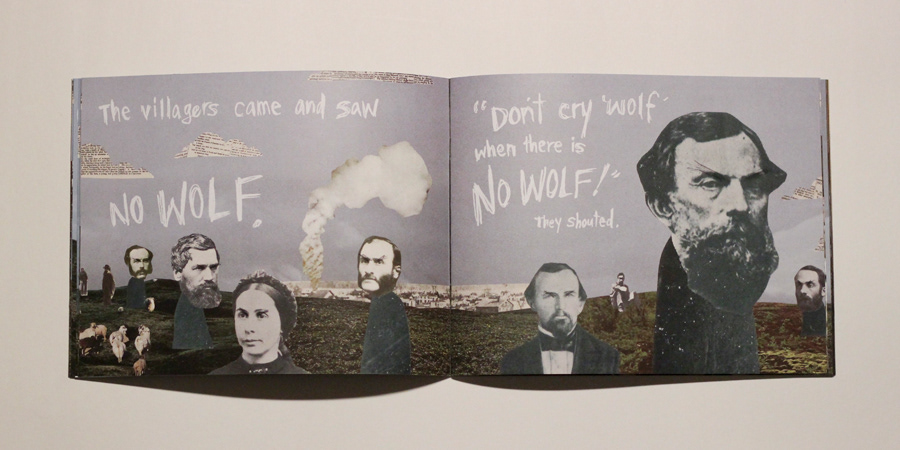 Fables wolf boy Who cried collage drawn handmade sketchy cut and paste book story magazine