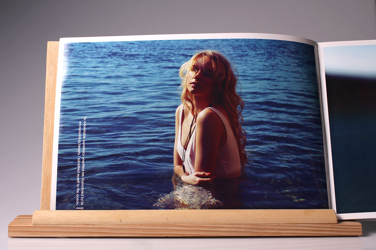 underwater bottle design book Underwater photoshoot submerged model spiritual awakening crystal Ocean