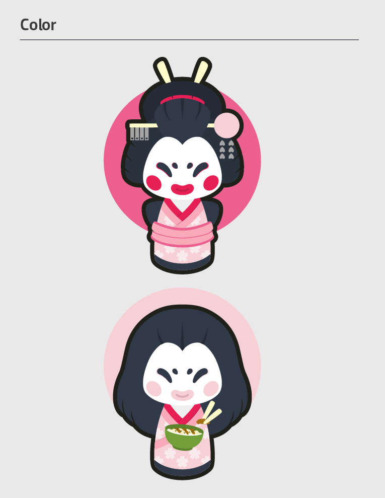Katsudon Maiko geisha Tsuru Mascot japan JAPON comida Queretaro kawaii cute pink