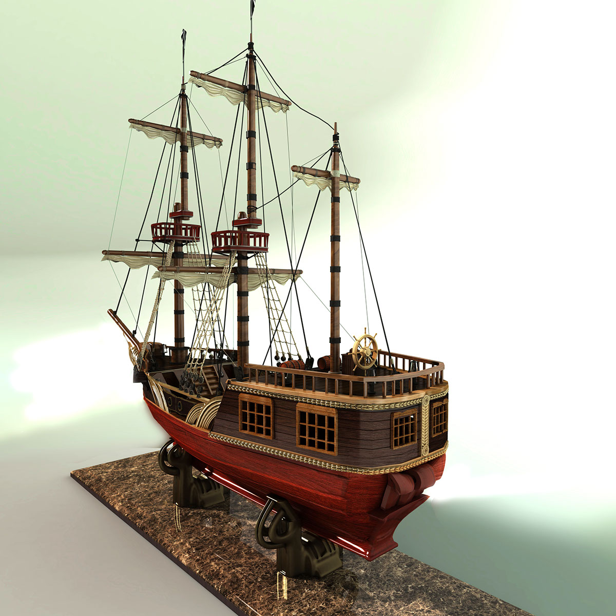 model ship 3D Visualization product visualization.