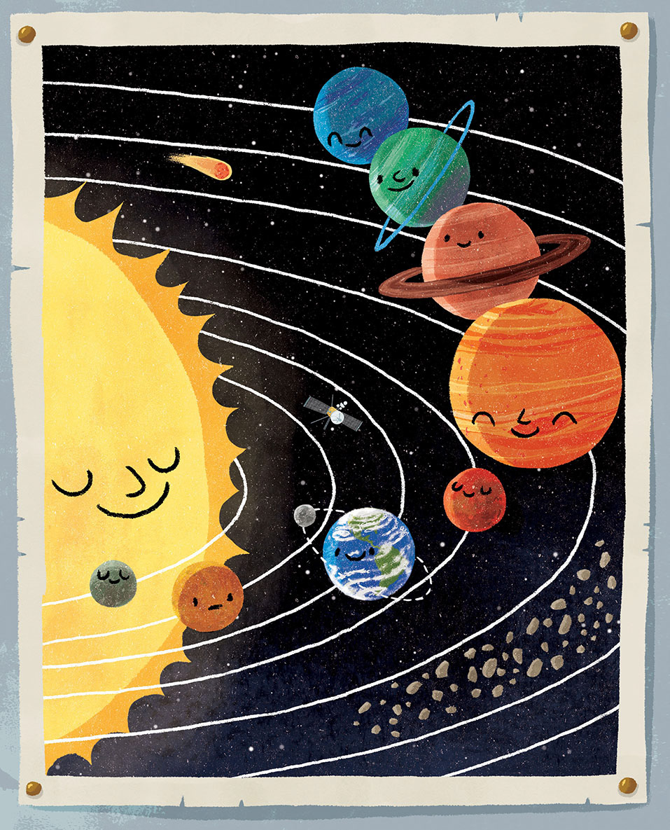 Space  ILLUSTRATION  solar system mars concept art iss interrelation space station childrens book
