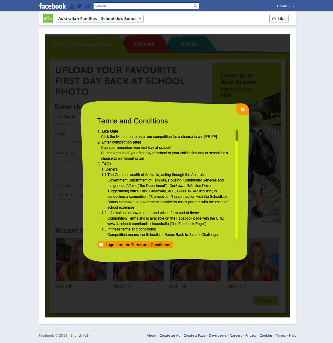 Web ux application facebook