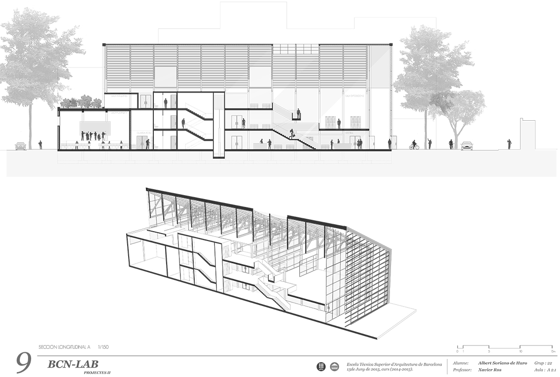 barcelona fab-lab Media-Lab Project Architexture Urban upc etsab Perspective geometry wood