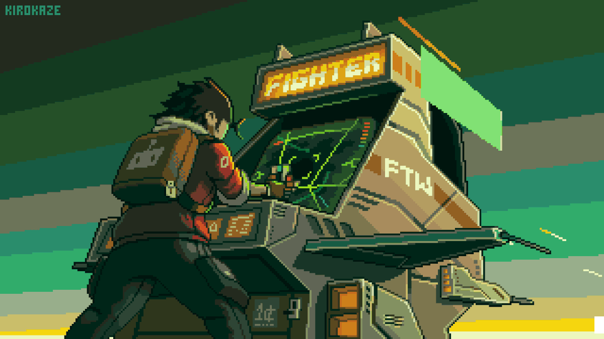 Pixel art arcade Space  Retro