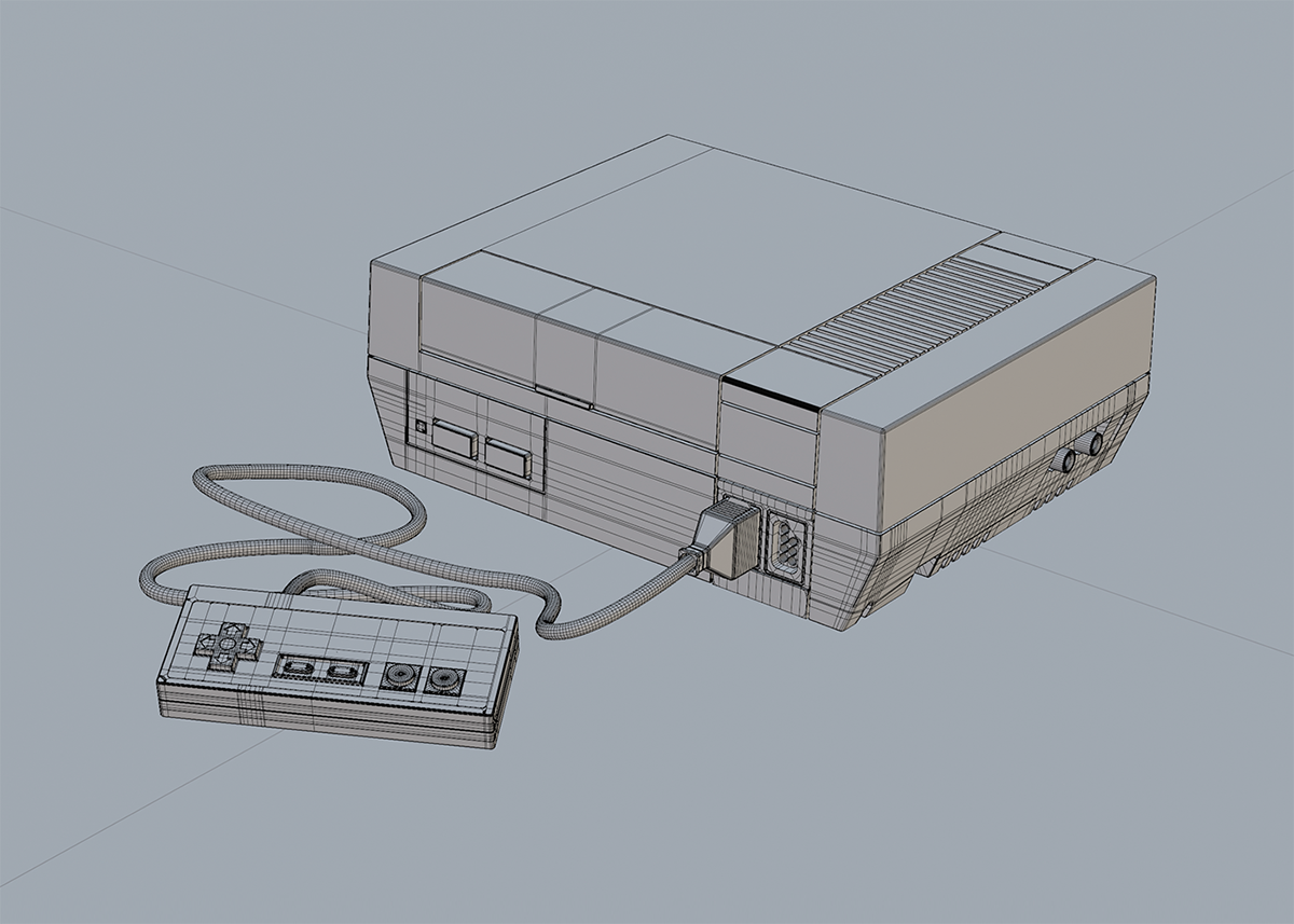 Nintendo NES 8 bits feito em 3d no Blender e renderizado no Cycles