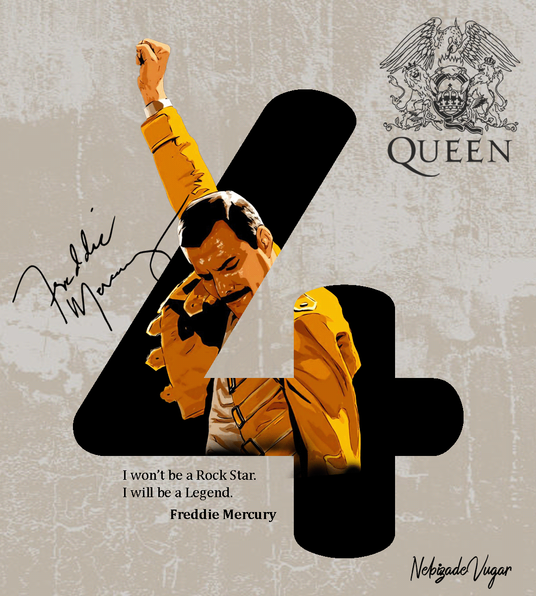 Freddie Mercury queen music poster post photoshop graphic design  design azerbaijan baku