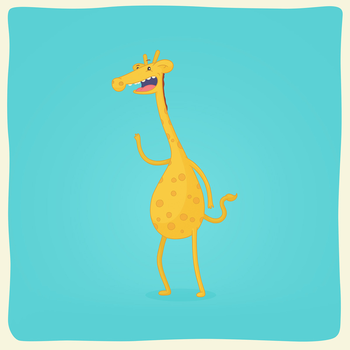 healthy harold giraffe cartoon Hipster educational Australia school book sketch animals Health redesign Program Digital Eskimo concept