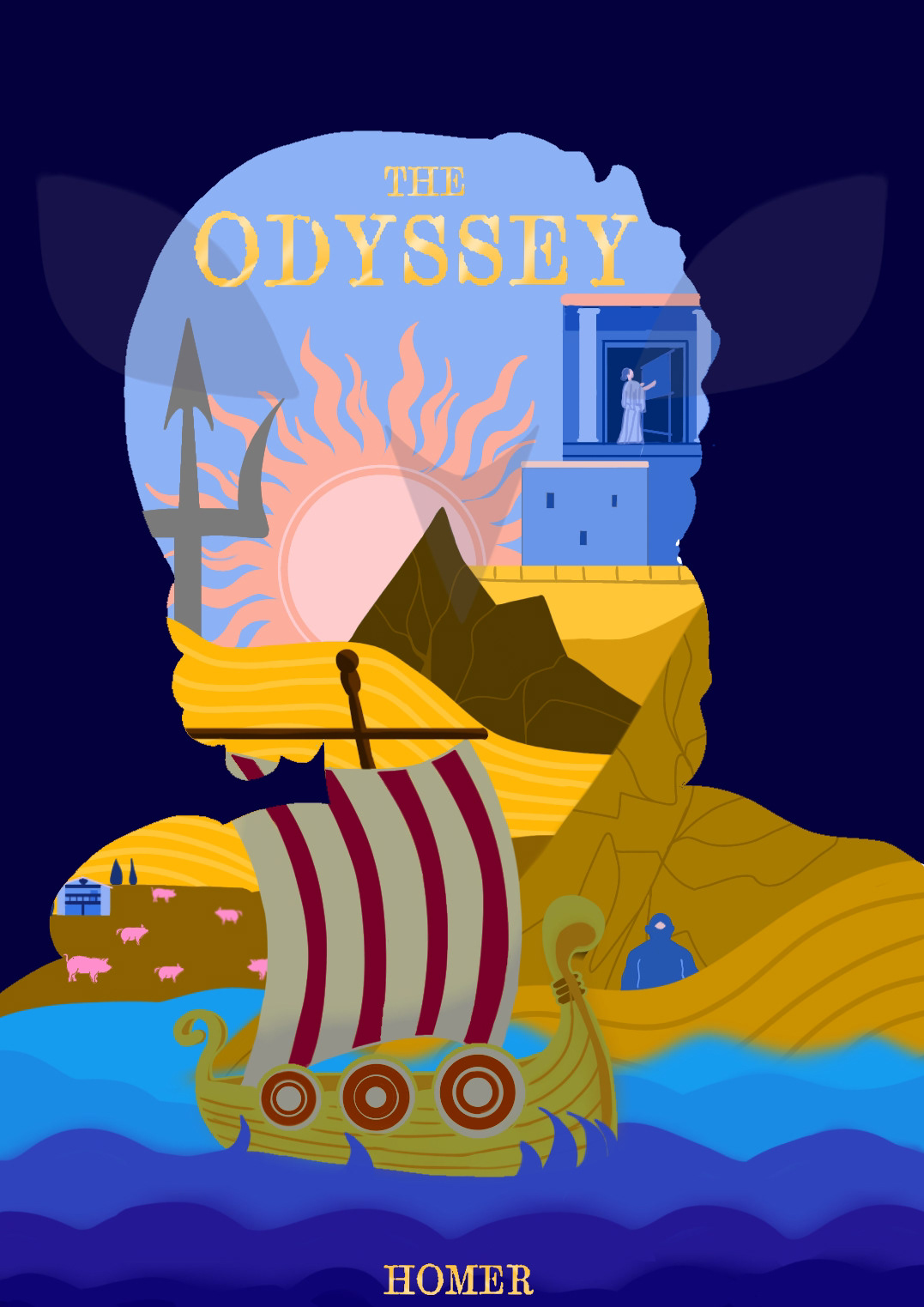 TheOdyssey odysseus ithaca greek mythology digital illustration