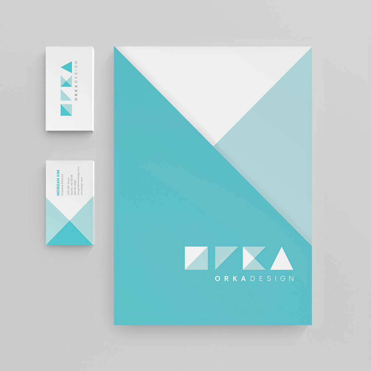 Orka Design orka design firm graphic design firm corporate branding geometric seattle stationary