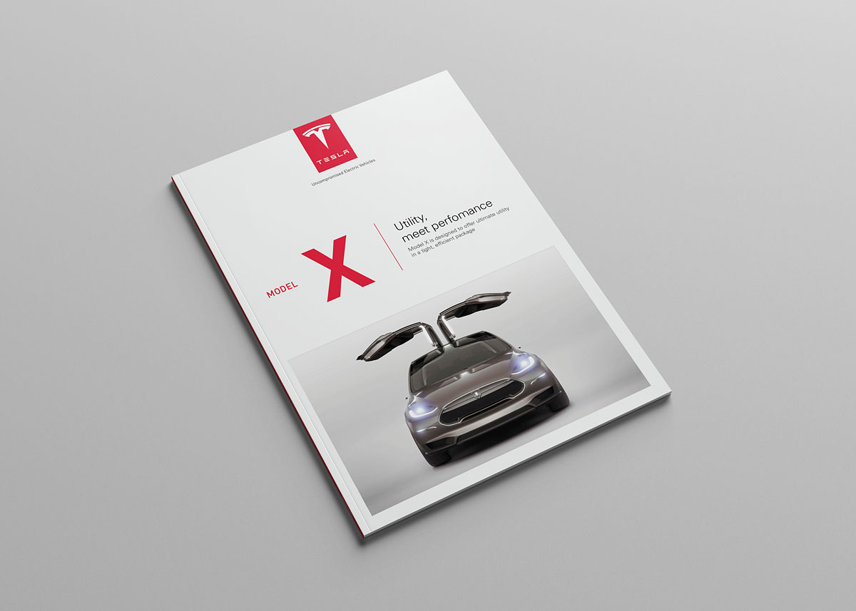 Tesla Model S Model S catalog brochure concept editorial print Mistyukevych