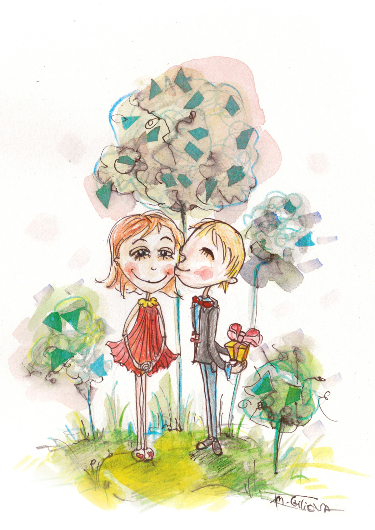 postcard Love inlove postcards sweet rain couple feelings valentine Sunny sunshine happy