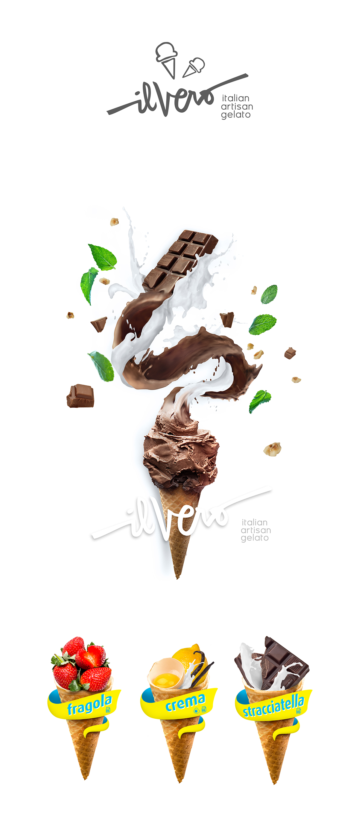 Gelato poster logo indonesia BWC digital imaging  ice cream italian