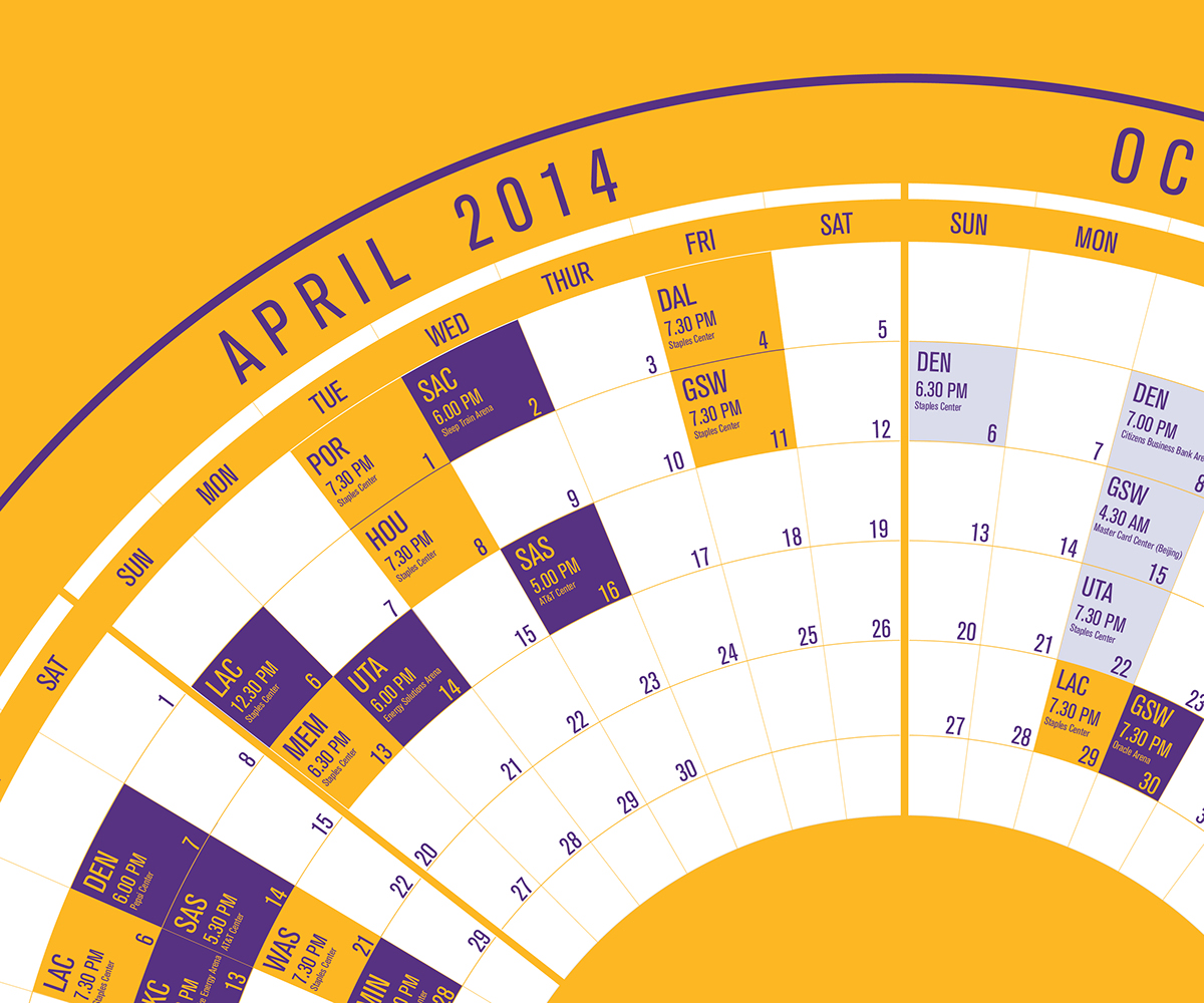 Lakers la losangeles NBA schedule calendar infographic