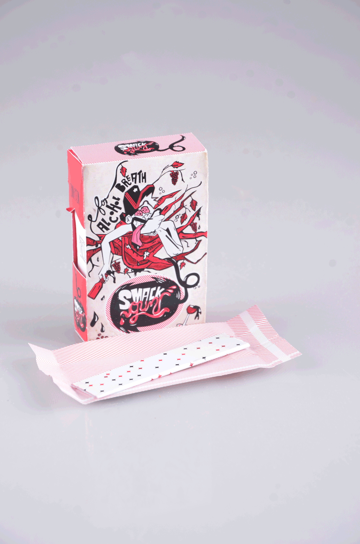 packaging design bubble gum concept development Fun ILLUSTRATION  Smack
