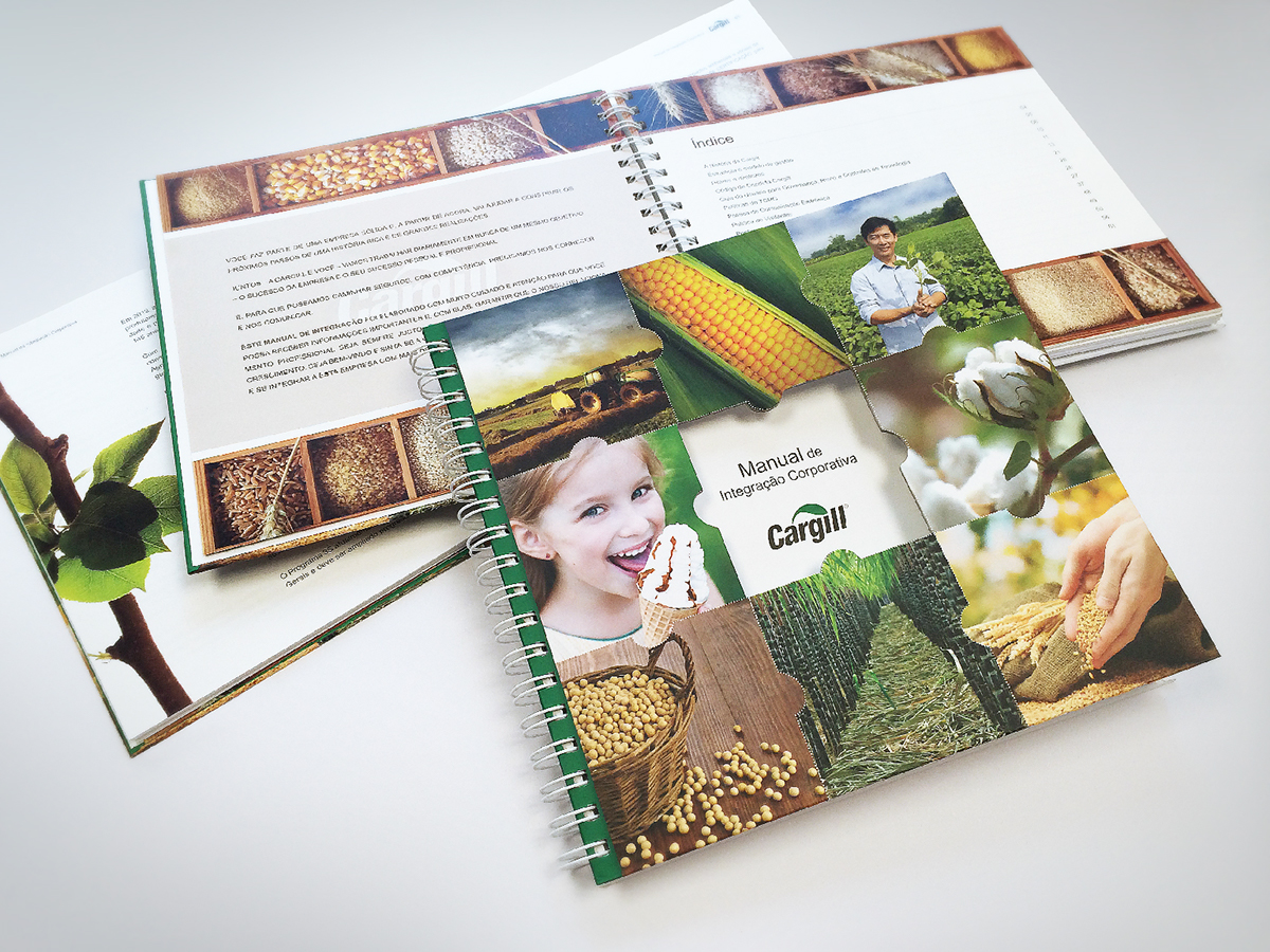 Cargill manual Integração corporativa caderno diagramação agricultura milho algodão grãos guia wire-o material