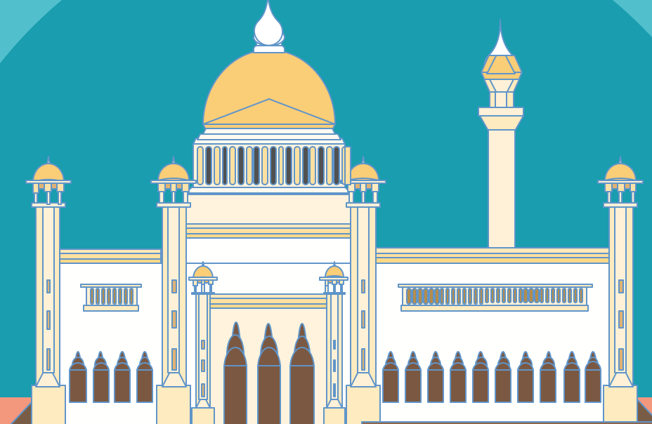 masjid vector Powerpoint mosque SOAS Institut Teknologi Brunei islam muslim BRUNEI