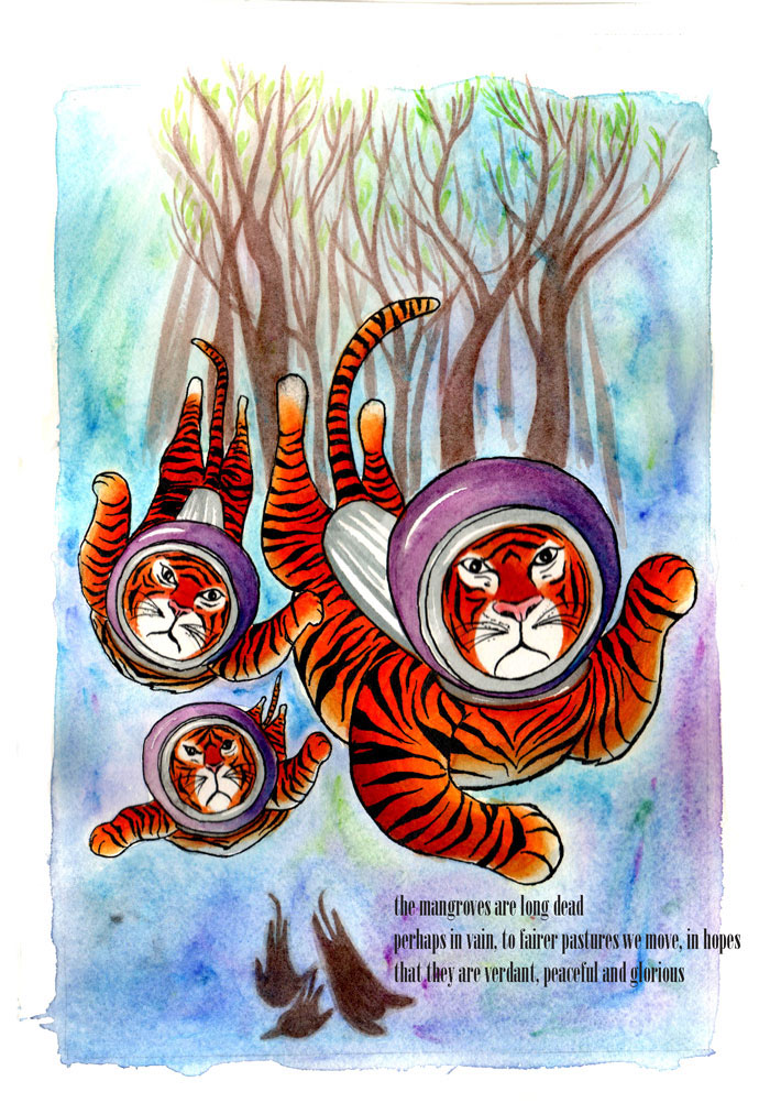 #tigers #bengaltiger #endangeredspecies #climatechange #watercolour  #sundarbans #India