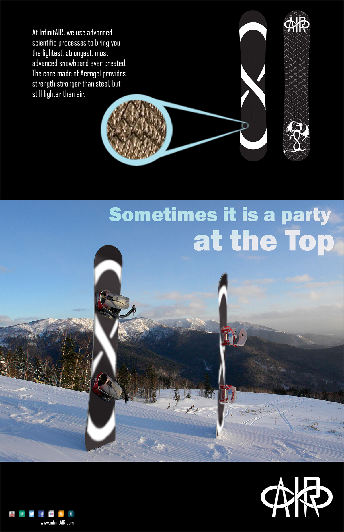 snowboard ad spread Magazine Ad