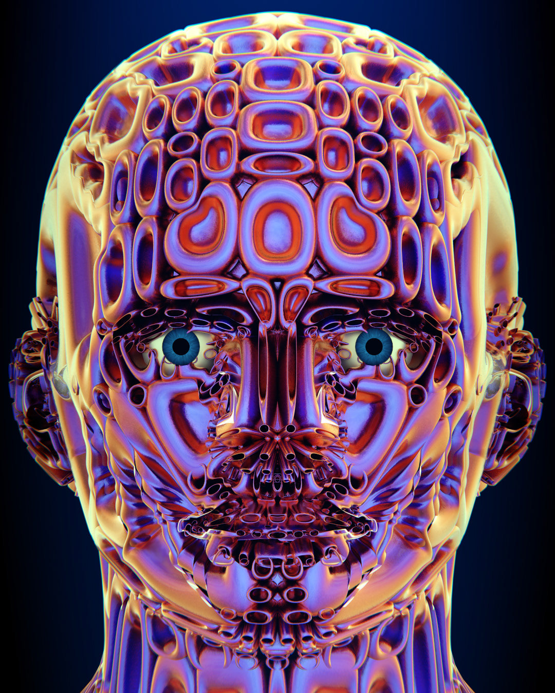 3D abstract complex Digital Art  portrait