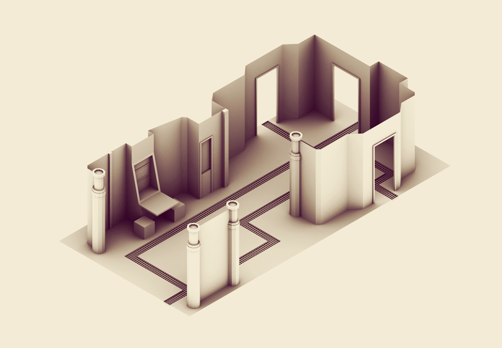 3D Isometric low-poly cinema 4d c4d Render model lighting gif animated Low Poly ISO game style lowpoly isometric city