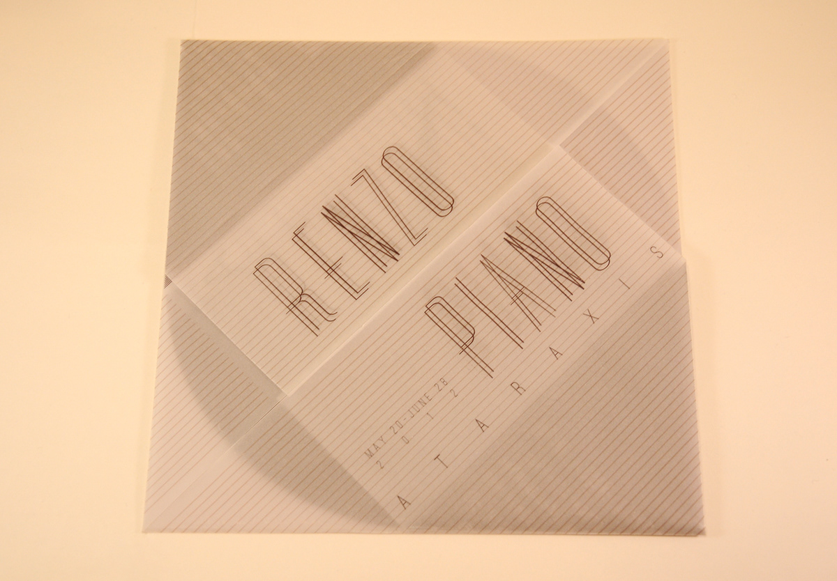 Renzo Piano Exhibition  Identity Design moma transparent elegant serenity Poster Design installation