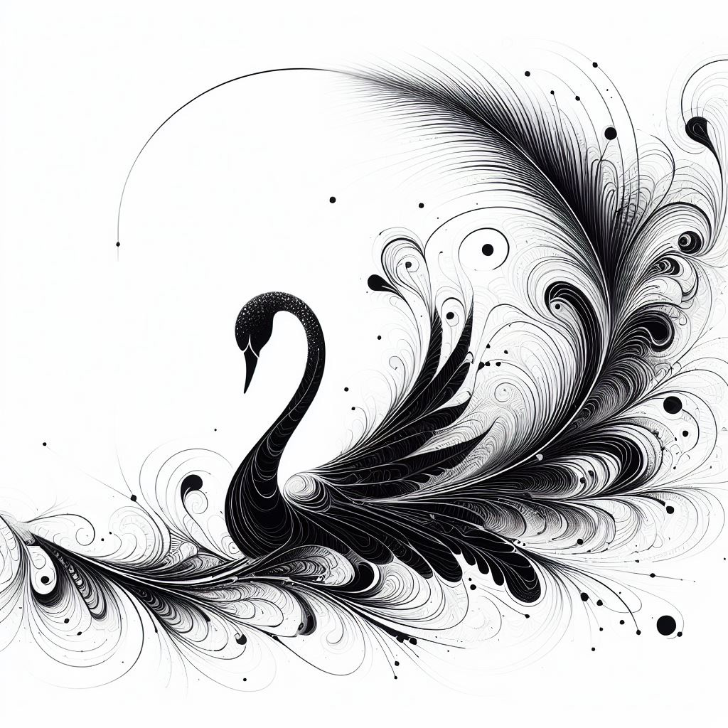 swan tattoo ink ILLUSTRATION  sketch poster feather graphic fractal geometric