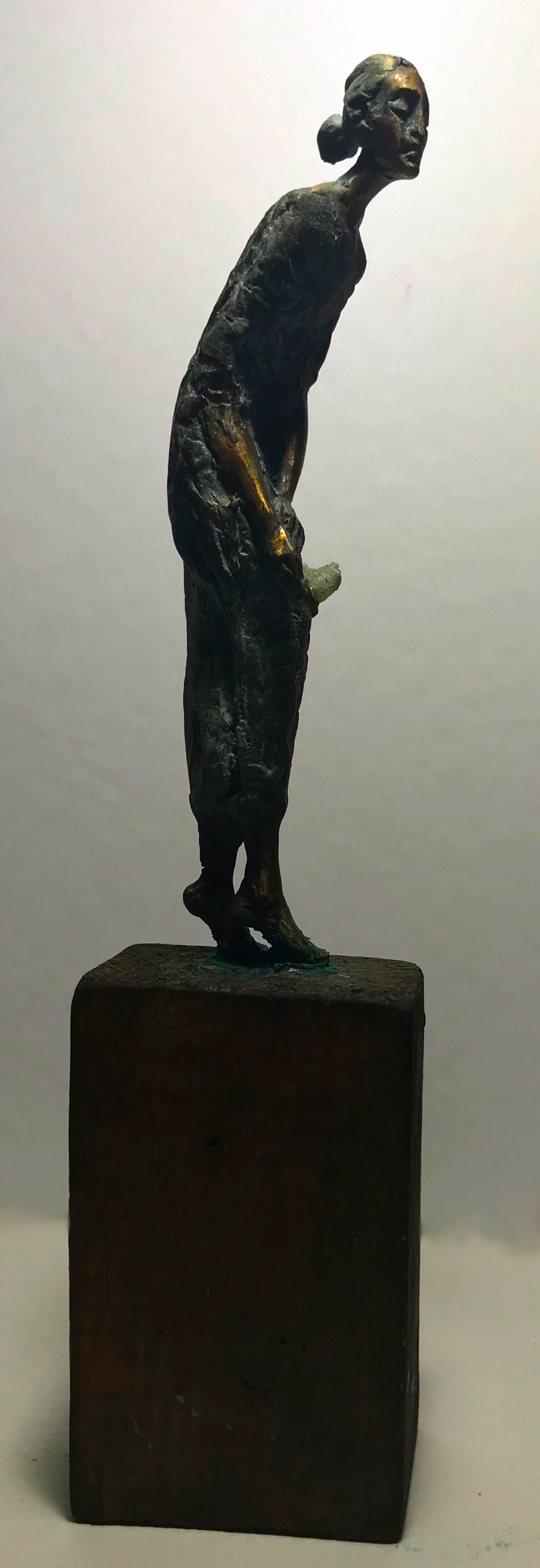 bronze girl sculpture art handmade