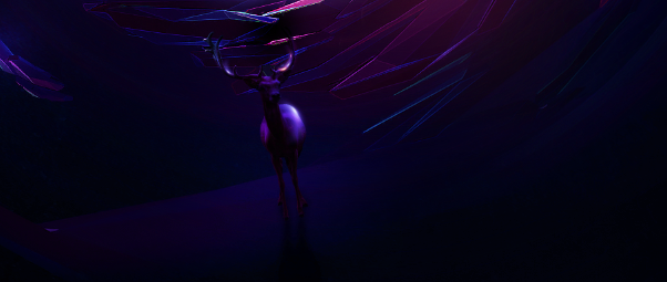 art deer abstract Scifi c4d blue spirit