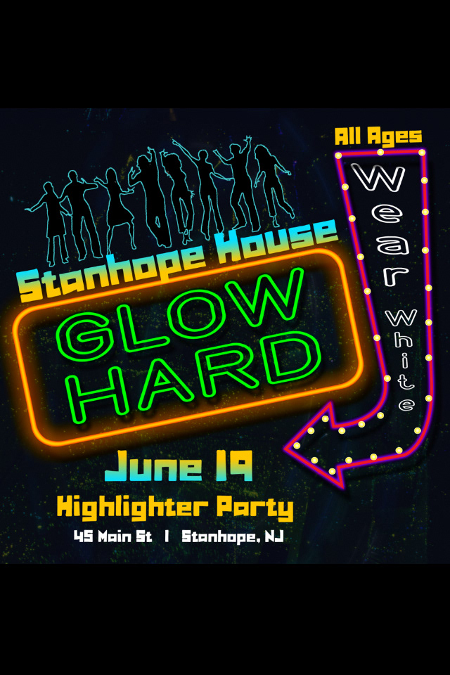 glow hard glow hard flyer highlighter party