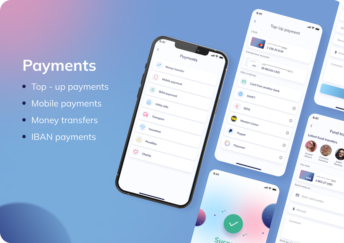 banking cards deposit finance Funds transfer mobile money payment transaction WALLET