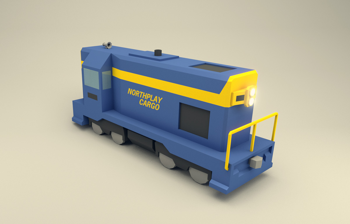 locomotive train lowpoly low-poly game asset blender Conduct THIS! ios railway freight Cargo