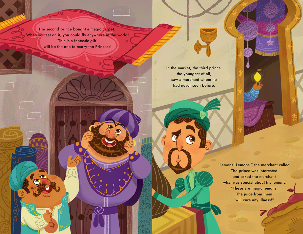 book cartoon childrens editorial fairytale folktale ILLUSTRATION  persian arabian middle east