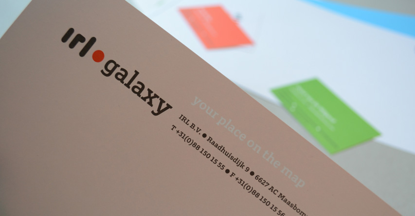 IRL Galaxy  letterhead envelopes logo