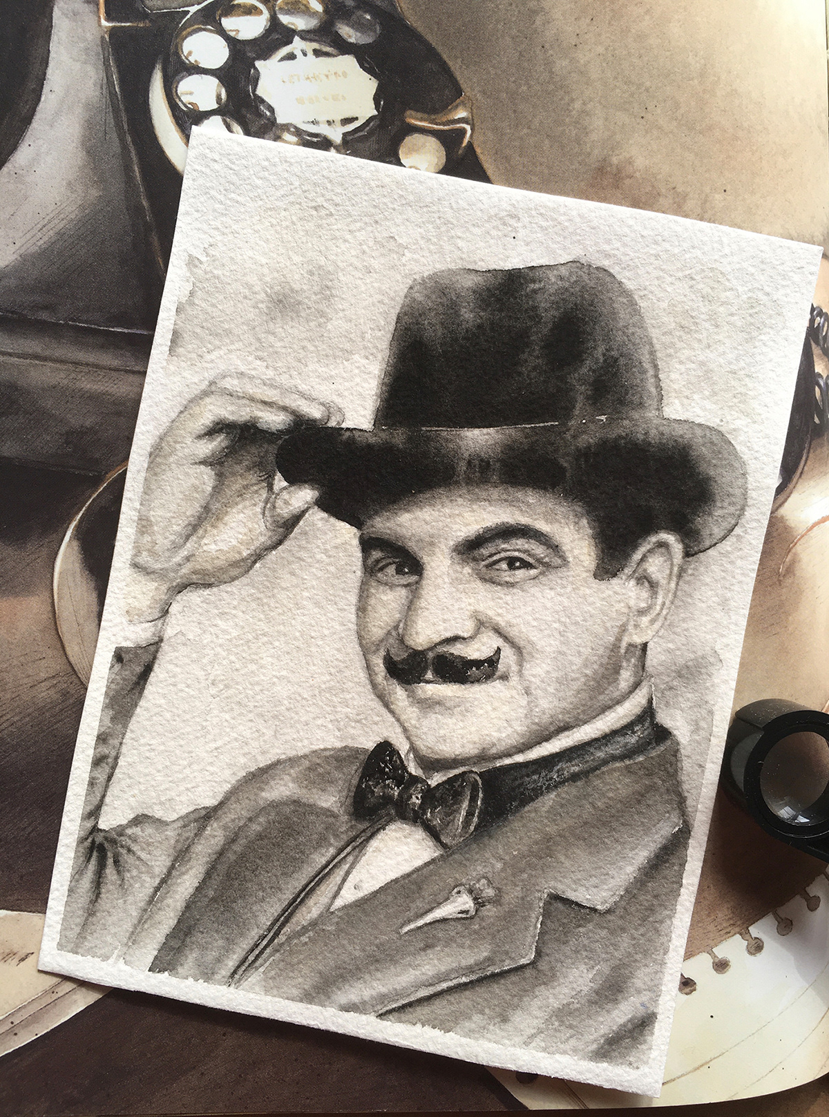 Portrait of David Suchet as Poirot