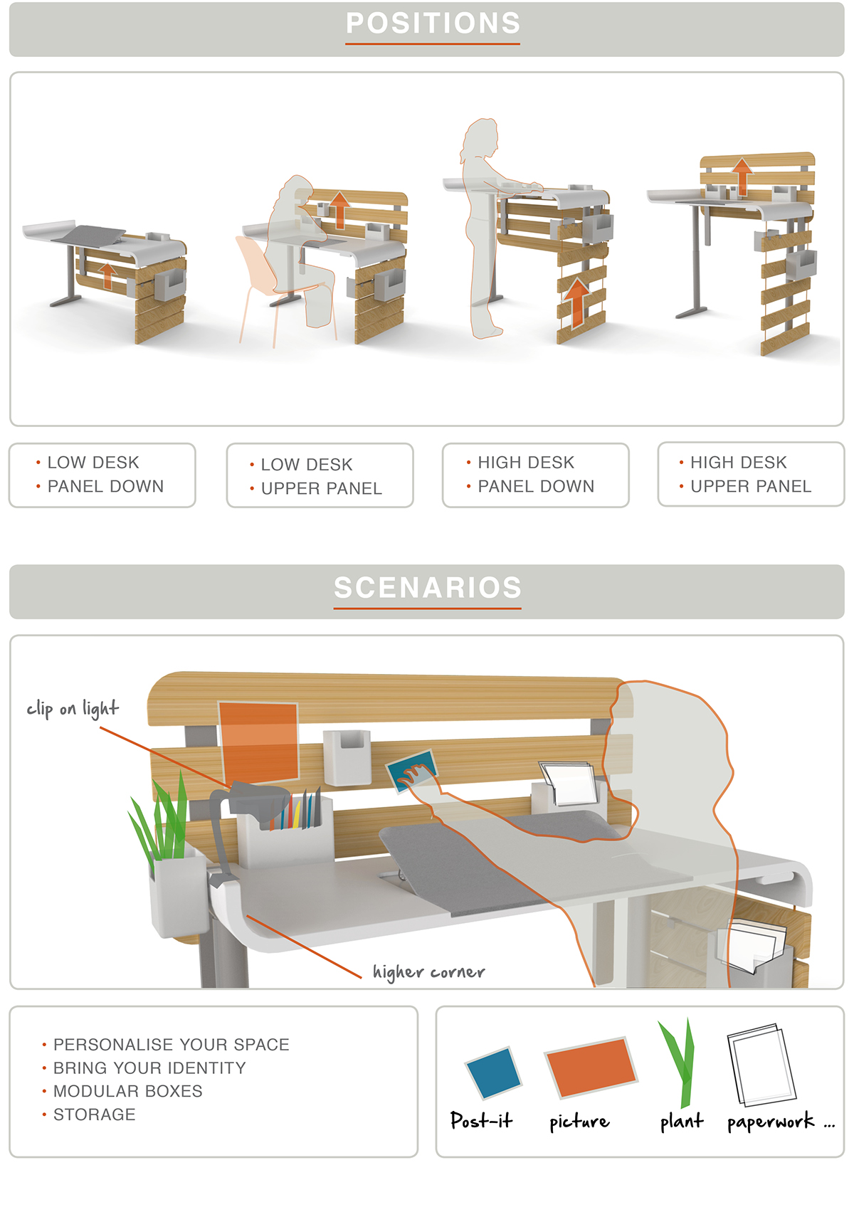 desk lift wood openspace Work  Office table modular