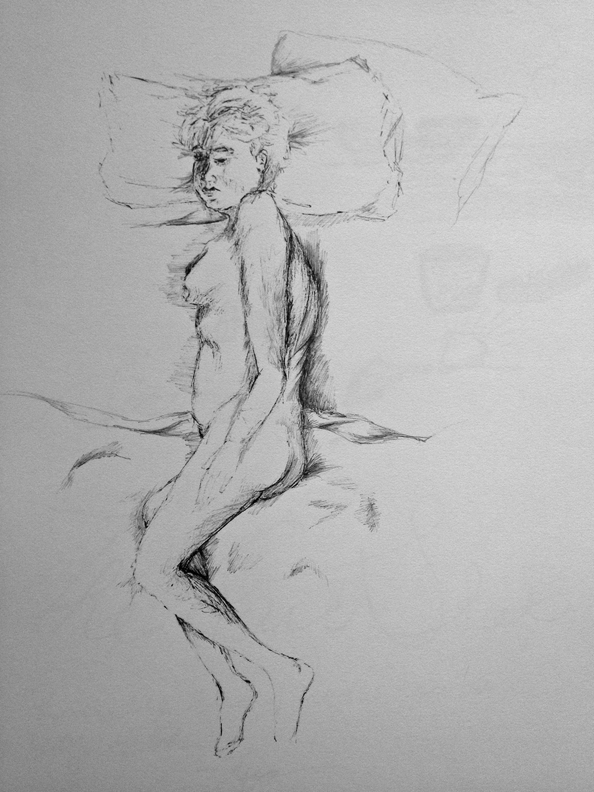 pen ink paper sketch  life drawing figures