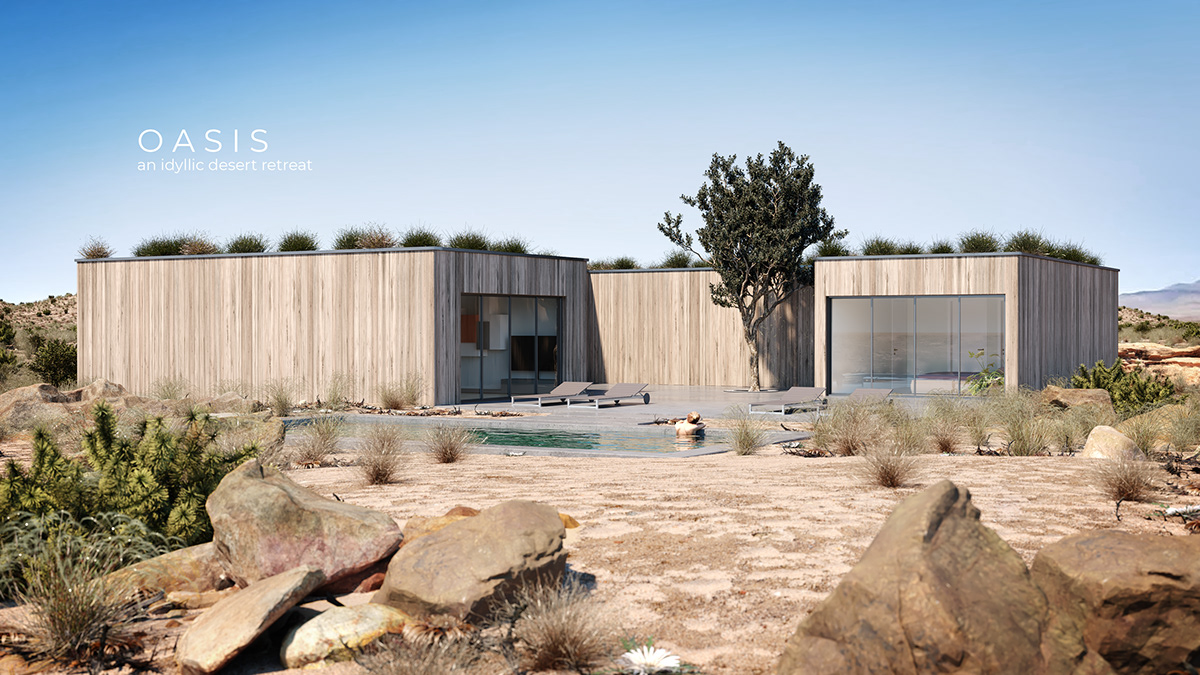 architecture CGI desert villas Digital Art  Exterior Visuals