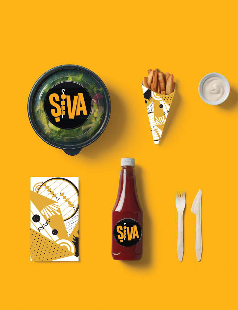 branding  Fast food restaurant Drawing  illustrations logo ID Food 