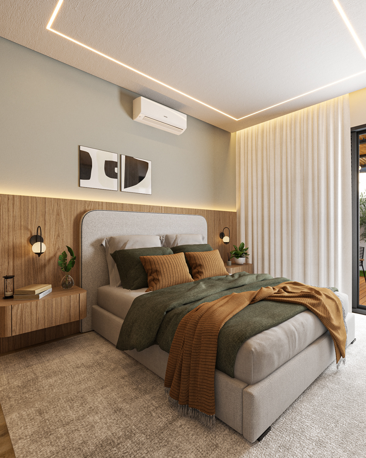 master bedroom modern architecture interior design  vray archviz Render design
