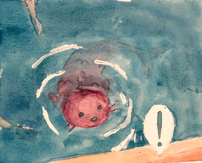 jellyfish fish watercolor repousse and chasing creature metal