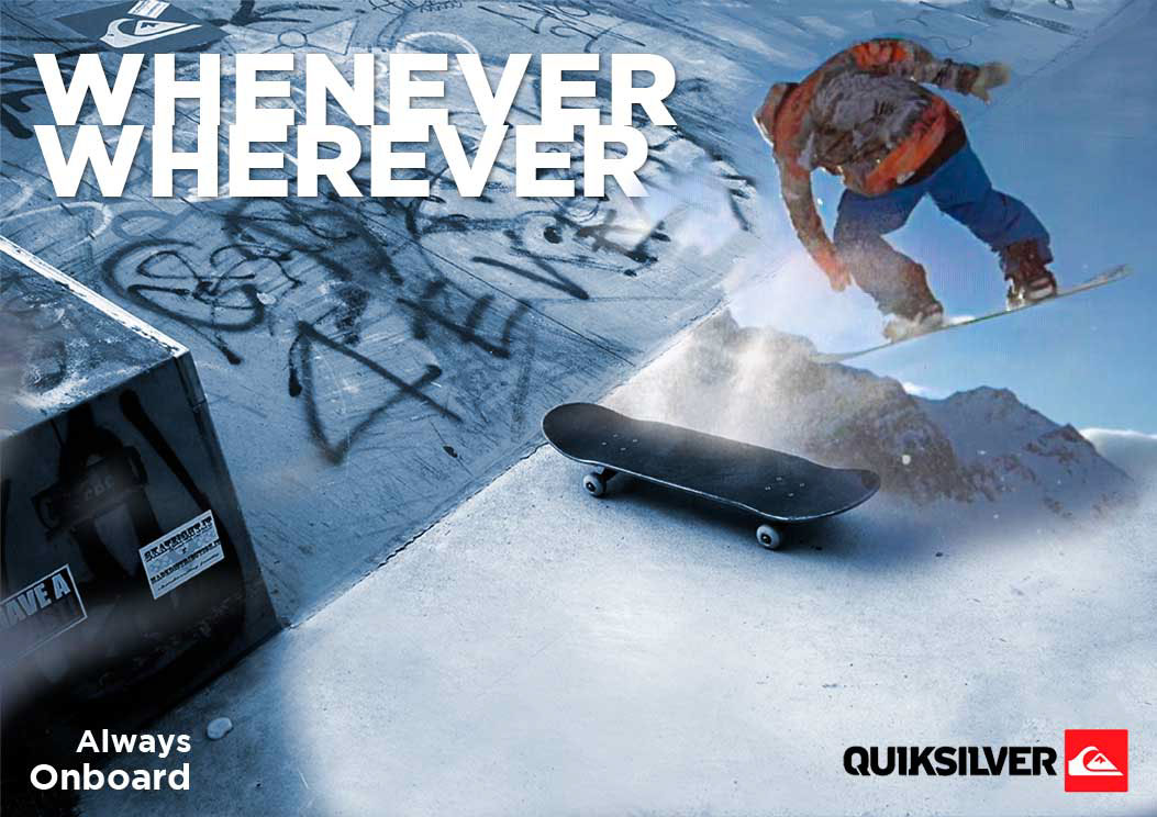 Quiksilver snowboard skateboard