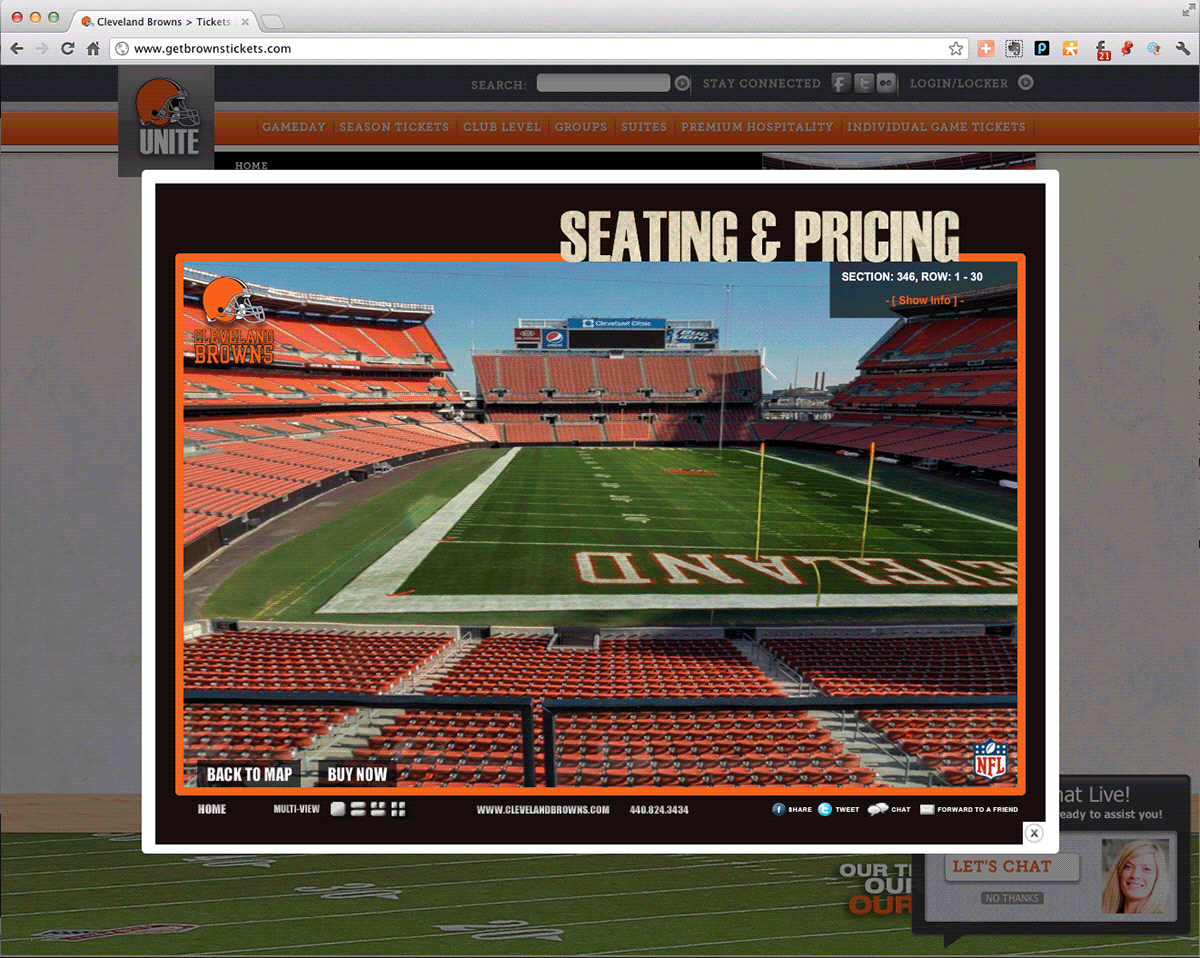 Website Design  nfl Cleveland Browns visualizer
